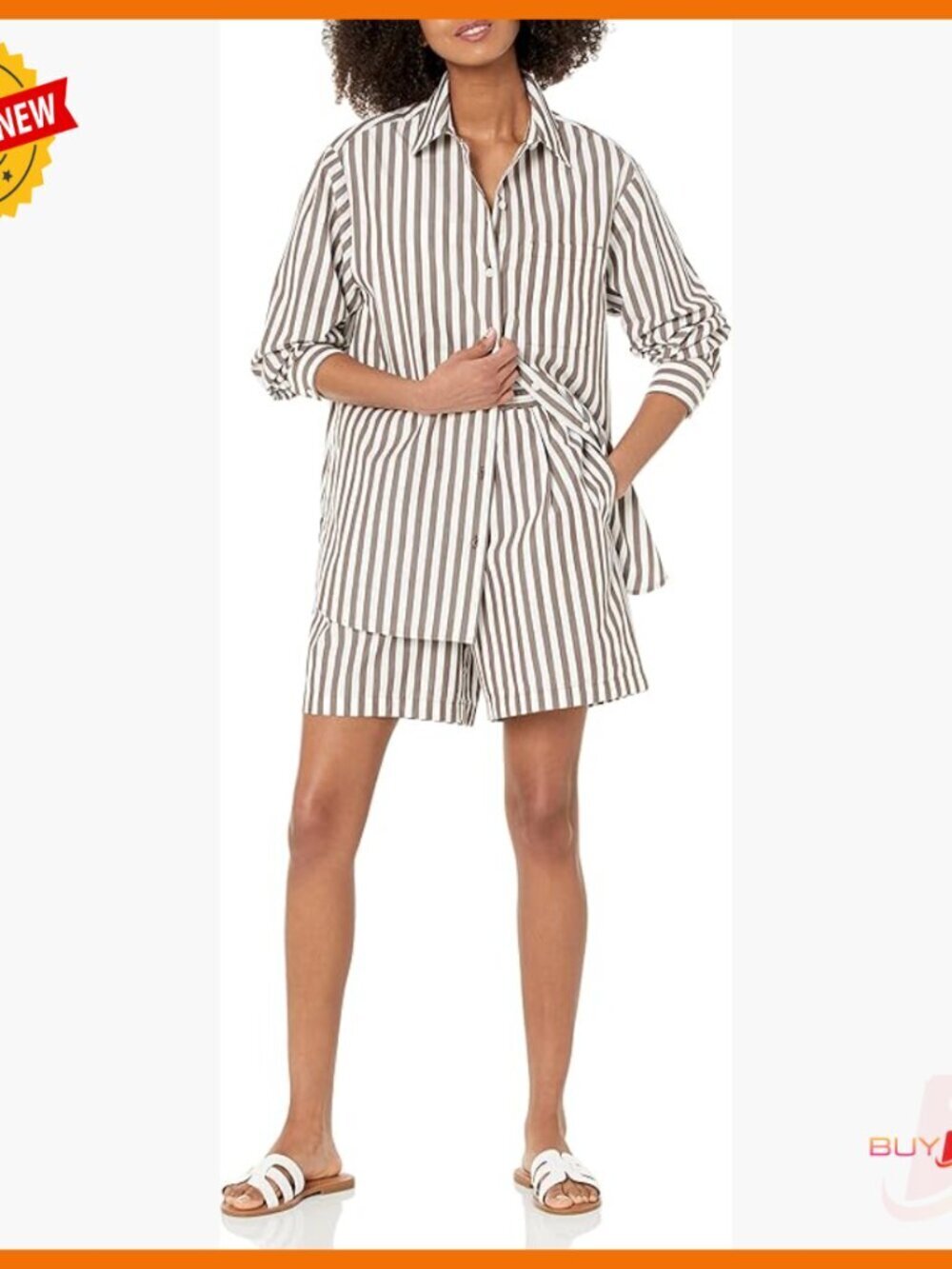 Loose Fit Long Sleeve Button Down Shirt, Cotton Poplin, Patch Pocket